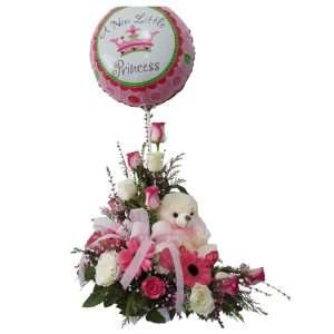 12 rosas en arreglo para bebé