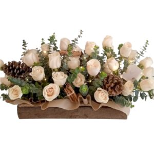 Diseño de rosas blanca navidad