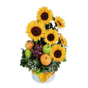Girasoles y frutas