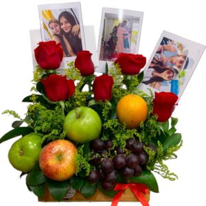 Mini de rosas, frutas y fotos
