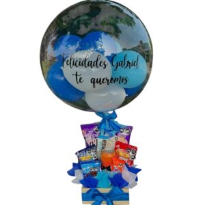 Globo burbuja con snacks