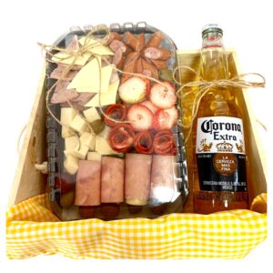 Cerveza y mini tabla de quesos