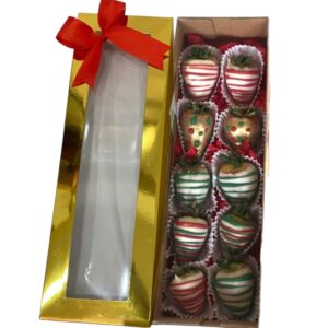 Caja de 10 fresas navideñas