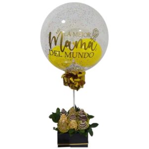 Fresas y globo en caja