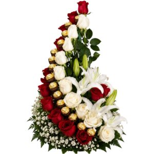 Diseño de rosas y chocolates
