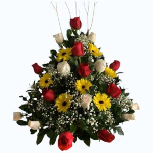Diseño de rosas y gerberas