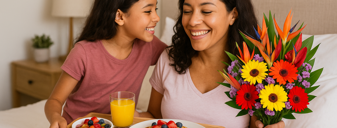 Desayuno sorpresa con flores para el Día de la Madre en Bogotá