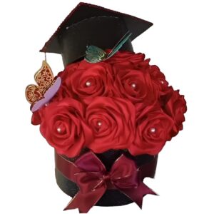 Rosas eternas en caja para grado