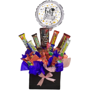 Ancheta de dulces y chocolates para grado