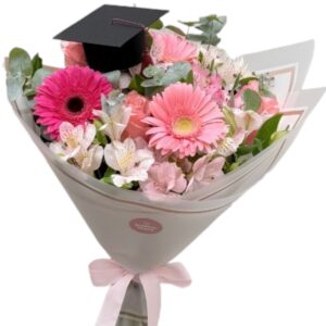 Gerberas, rosas y astromelias en bouquet